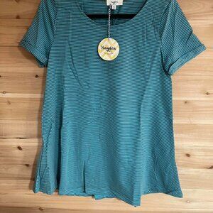 Blue Striped Short Sleeve Top - Hayden LA